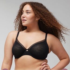 Soma Black lace Bra with Underwire and Adjustable Straps